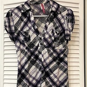 Women's Blouse Vintage Flutter Sleeve Ruched Top